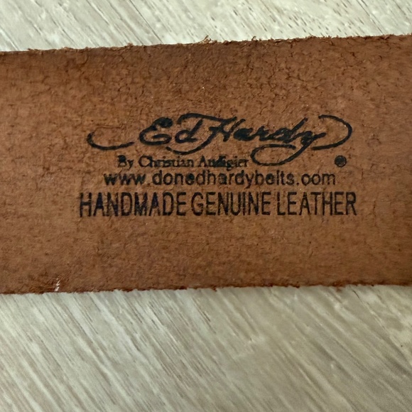 Ed Hardy Sky Blue Embroidered Snap Wrap Bracelet Genuine Leather - Picture 12 of 12